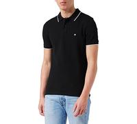 Wrangler Pique Camisa Polo, Negro (Black 100), Small para Hombre
