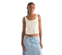 Wrangler Pleated Corset Top T-Shirt, Worn White, L Mujer
