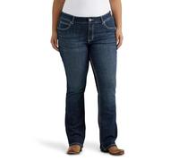 Wrangler Plus Mid Rise Straight Jean Jeans, Azul Oscuro, 24W / 34L para Mujer