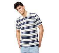 Wrangler Polo de Rayas para Hombre, Worn White., L