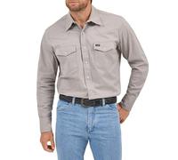 Wrangler Premium Performance - Camisa de Trabajo para Hombre - Gris - Medium