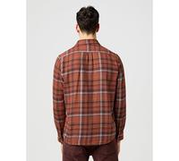 Wrangler 1 Pkt Flannel Shirt Camiseta, Fired Brick, XXL Hombres