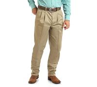 Wrangler Riata Pleated Relaxed Fit Casual Pant Pantalones, Caqui, 38W/30L para Hombre