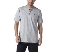 Wrangler Riggs Workwear by Men's Short Sleeve Henley,Ash Heather,Medium