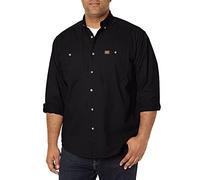 Wrangler Riggs Workwear Camisa de Trabajo de Manga Larga de Sarga para Hombre - Negro - XX-Large