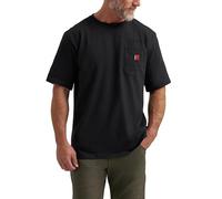 Wrangler Riggs Workwear Camiseta de Manga Corta con Bolsillos para Hombre, Negro, 3XL Largo