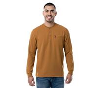 Wrangler Riggs Workwear Henley de manga larga con bolsillo para hombre, Marrón (Duck Brown), XX-Large