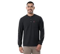 Wrangler Riggs Workwear Henley de manga larga con bolsillo para hombre, Negro -, XX-Large