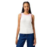 Wrangler Ringer Sweater Tank Camiseta, Blanco Vintage, L Mujeres