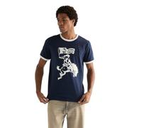 Wrangler Ringer tee Camiseta, Azul Marino, L para Hombre