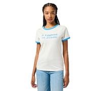 Wrangler Ringer tee Camiseta, Blanco Vintage, S Mujeres