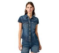Wrangler Shrunken Shirt Camiseta, Crazy Indigo, M Mujeres