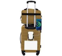 Travelers Club Portavasos Inteligente para Equipaje y Puerto USB, zorzal de Madera, Juego de 2 Piezas, zorzal de Madera, Juego de 2 Piezas, Juego de Equipaje Inteligente con portavasos y Puerto USB,
