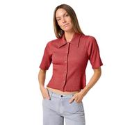 Wrangler Smocked Shirt Camiseta, Rojo Mineral, L Mujeres