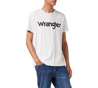 Wrangler SS Logo tee T-Shirt Camiseta, Real White, L para Hombre