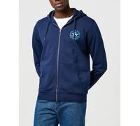 Wrangler Graphic Zip Hoodie Sudadera con Capucha, Azul Marino, S para Hombre