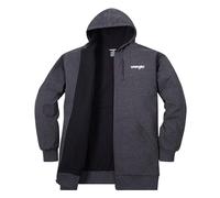 Wrangler Sudaderas con Capucha para Hombre Grande y Alto, Sudadera con Cremallera y Forro térmico, Carbón Jaspeado/Negro, 2X