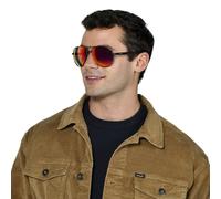Wrangler Trail Wind gafas de sol - aviator polarizado gunmetal, bisagras de resorte, cristales rojos espejados resistentes a golpes, montura metal & UV400