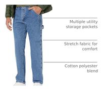 Wrangler Men's Authentics Classic Carpenter Jean, Antique Stone, 34W x 29L