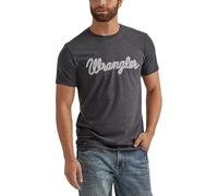 Wrangler Western - Camiseta de Manga Corta con Cuello Redondo para Hombre, Color Caviar Jaspeado, Talla L, Caviar Heather, L