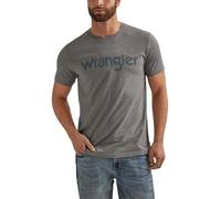 Wrangler Western - Playera de Manga Corta con Cuello Redondo para Hombre, Jaspeado Grafito, L