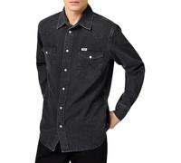 Wrangler Western Shirt Camiseta, Rinse Black, XL Hombres
