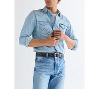 Wrangler Western Stitch Leather Belt Black Talla 105