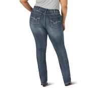 Wrangler Women's Size Plus Mid Rise Straight Jean, Medium Blue, 20WX32