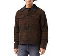 Wrangler Wool Trucker Jacket, Chaqueta de los Hombres, Carafe Brown, Large