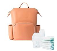 Wrap Backpack de cuero elegante | Agua de bolsillo del pañal para bebés PU - Responsable con mochila de pañales funcionales de gran capacidad para padres al aire libre Bolsillo TaSCARE MOM PAPA