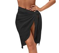 Wrap Negro Playa Mujer-Vestidos Playa Largos-Mujeres Beach Sarongs Sheer Cover Ups Mesh Bikini Wrap Falda para Trajes De BañO BañAdor NiñA 6 AñOs Piezas