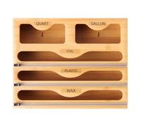 Wrap Organizer Cutter - Natural Wooden Box, Kitchen polymer Foil Dispensers
