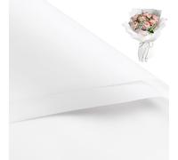 WRAPAHOLIC 20 hojas de papel de regalo de flores, 22.4 x 22.4 pulgadas, color blanco puro, resistente al agua, papel de embalaje de suministros de floristería para boda, regalo de cumpleaños,