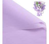 WRAPAHOLIC 20 hojas de papel de regalo de flores, 22.4 x 22.4 pulgadas, color morado claro puro, resistente al agua, papel de embalaje de suministros de floristería para boda, regalo de cumpleaños,