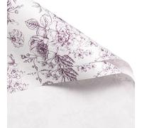 WRAPAHOLIC 20 hojas de papel de regalo de flores, 22.4 x 22.4 pulgadas, color morado oscuro, estampado floral vintage, papel de regalo de ramo floral, suministros de floristería para boda, regalo de