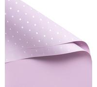 WRAPAHOLIC 20 hojas de papel de regalo de flores, 22.4 x 22.4 pulgadas, papel de regalo de ramo floral impermeable con lunares morados y blancos, suministros de floristería, papel de embalaje para