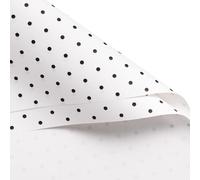 WRAPAHOLIC 20 hojas de papel de regalo de flores, 22.4 x 22.4 pulgadas, papel de regalo de ramo floral impermeable con lunares blancos y negros, suministros de floristería, papel de embalaje para