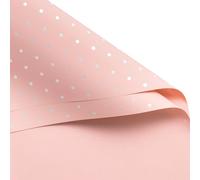 WRAPAHOLIC 20 hojas de papel de regalo de flores, 22.4 x 22.4 pulgadas, papel de regalo de ramo floral impermeable de lunares rosas y blancos, suministros de floristería, papel de embalaje para boda,