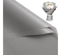 WRAPAHOLIC 20 hojas de papel de regalo de flores, 22.4 x 22.4 pulgadas, papel de regalo floral impermeable gris claro, suministros de floristería para boda, regalo de cumpleaños, bricolaje