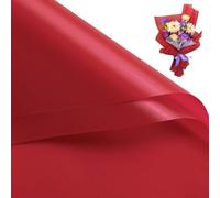 WRAPAHOLIC 20 hojas de papel de regalo de flores, 22.4 x 22.4 pulgadas, papel de regalo floral rojo brillante puro, impermeable, suministros de floristería, papel de embalaje para boda, regalo de