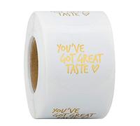 WRAPAHOLIC You've Got Great Taste - 5 x 5 cm - Pegatinas de agradecimiento profesionales en lámina de oro