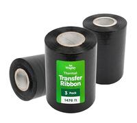 Wrapley Cintas de transferencia térmica, 11 cm x 0,450 m, 3 rollos | Rollos de cinta para impresoras de etiquetas, cintas térmicas con revestimiento de cebra compatibles con impresoras