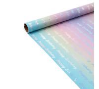 Wrapping Paper - Whimsical Iridescent Decoration Roll for Birthday Celebrations | Vibrant Theme Print Gift Wrap Sheet with Shimmer Finish Tear Resistant Craft Material for Kids Teens Adults Party