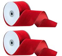 Wrapping Ribbon, 2 Rolls Velvet Fabric Ribbon, Ribbons Great For Wrapping, Decorative Crafts Bow Supplies, Wide Velvet Ribbon, Hair Bows Making And Other Sewing Projects, For Clothing Decoration