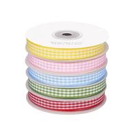 Wrapping Ribbon Set, DIY Plaid Craft Supplies, Thin Utility with Sturdy Layer, Decorative Accent with Refined Texture, 1cmx1000cm Art Category, Ribbon for Bouquet Hair Bows Wedding Party Garland