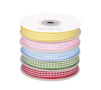 Wrapping Tape, Five Roll Ten Yard DIY Tape, Thin Plaid Flower Bouquet Decorative Strip, Hair Bow Wreath Garland Art Supply, Wedding Birthday Party Favor Decor St