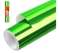 WRAPXPERT Vinilo adhesivo cromado verde, vinilo metálico con espejo cromado, sin burbujas, 12 x 5 pies, rollo de vinilo adhesivo permanente verde para letreros