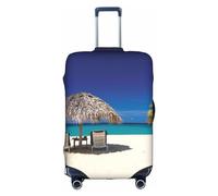 Wratle Funda protectora elástica para maleta, para equipaje de 18 a 30 pulgadas, flores de hibisco, Jamaica Beach, XL