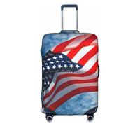 Wratle Funda protectora elástica para maleta, para equipaje de 18 a 30 pulgadas, pastor alemán, bandera americana, L