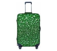 Wratle Funda protectora elástica para maleta, para equipaje de 45,7 a 76,2 cm, color pavo real fresco, Lentejuelas verdes brillantes, L